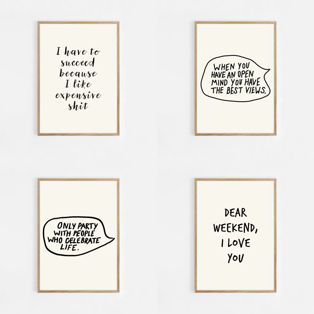 Home Office Room Inspiration - Quadros decorativos com frases motivacionais e