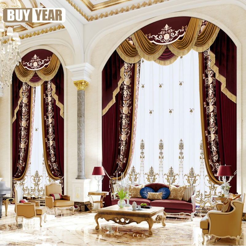 Home Office Buy - Cortinas de flanela francesas europeias de