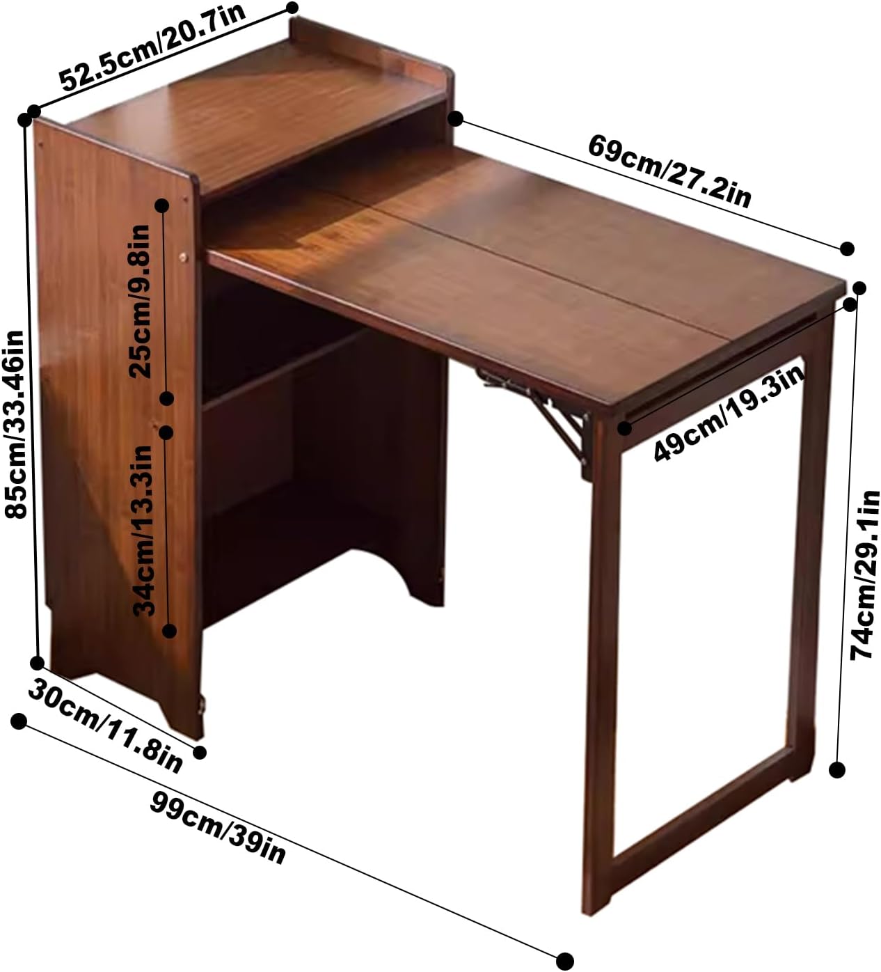 Mesa Dobrável de Bambu com Pra - Home Office Hideaway Desk avaliação e preço