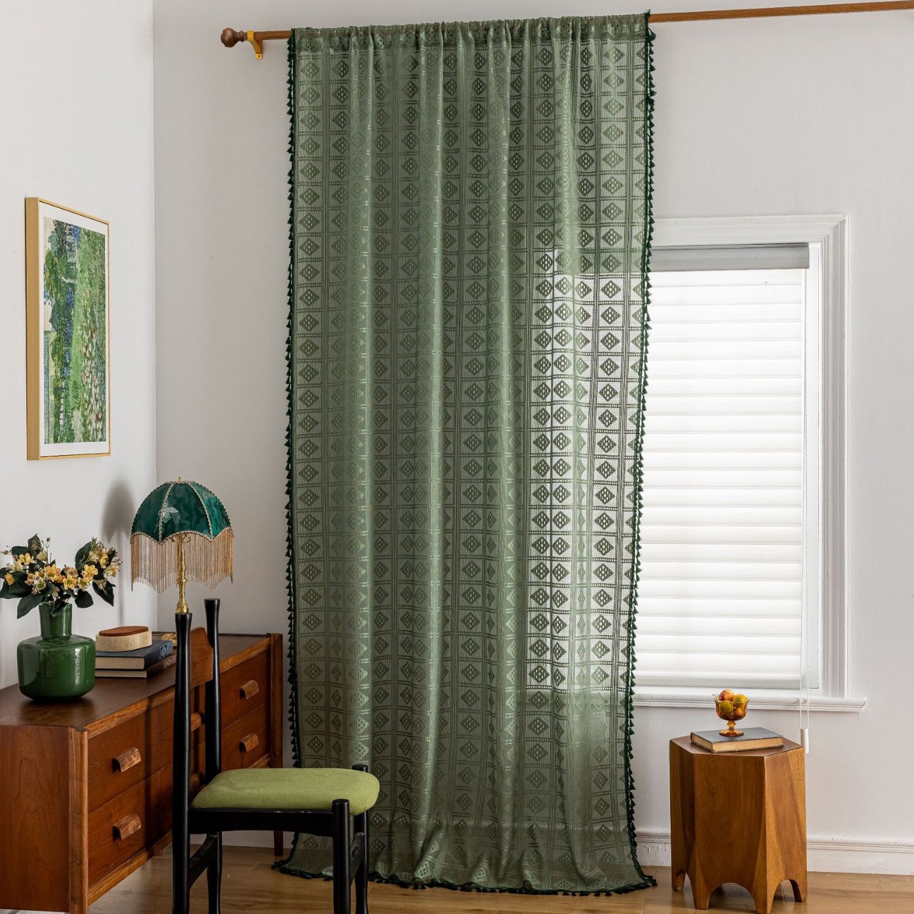 Cortinas de Renda Boêmia Xadre - Home Office Of Amazon avaliação e preço